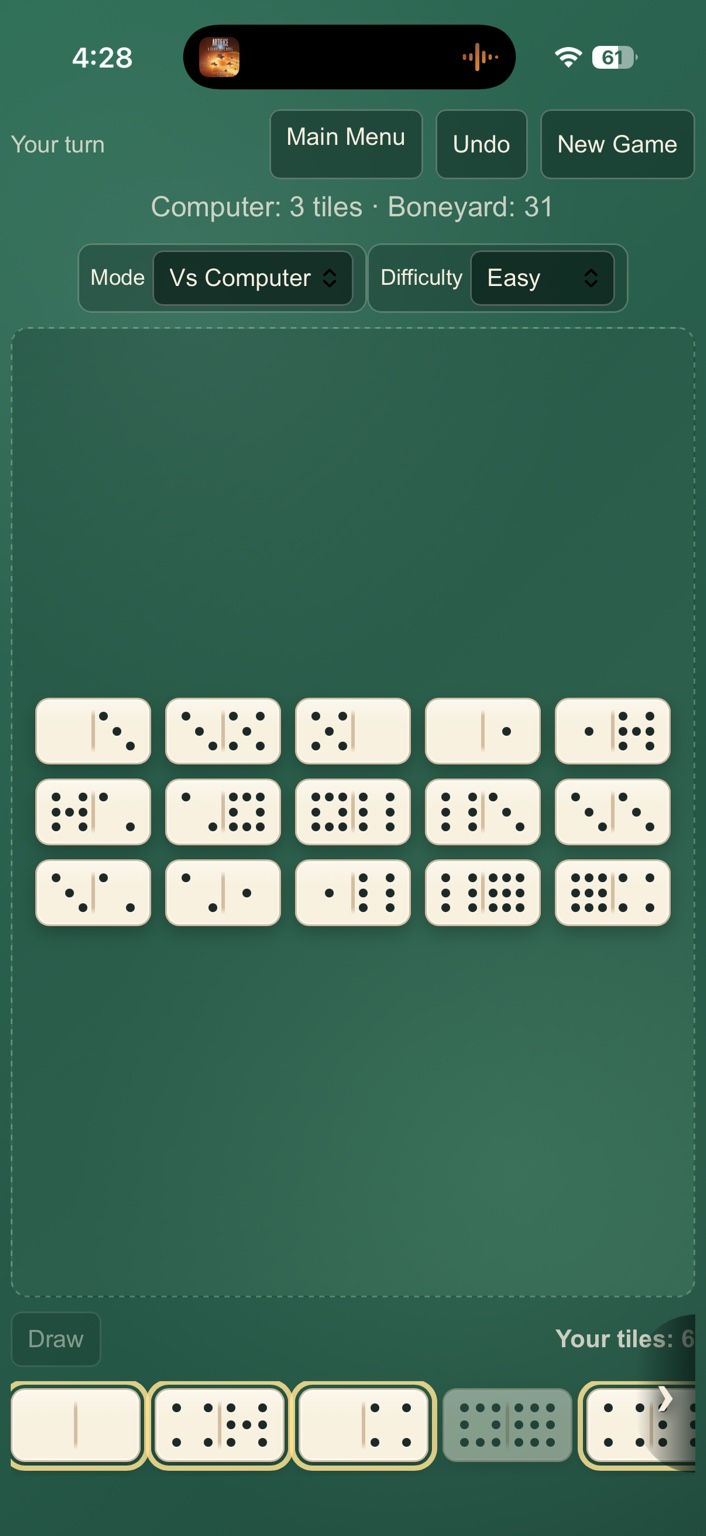 Dominoes game screenshot