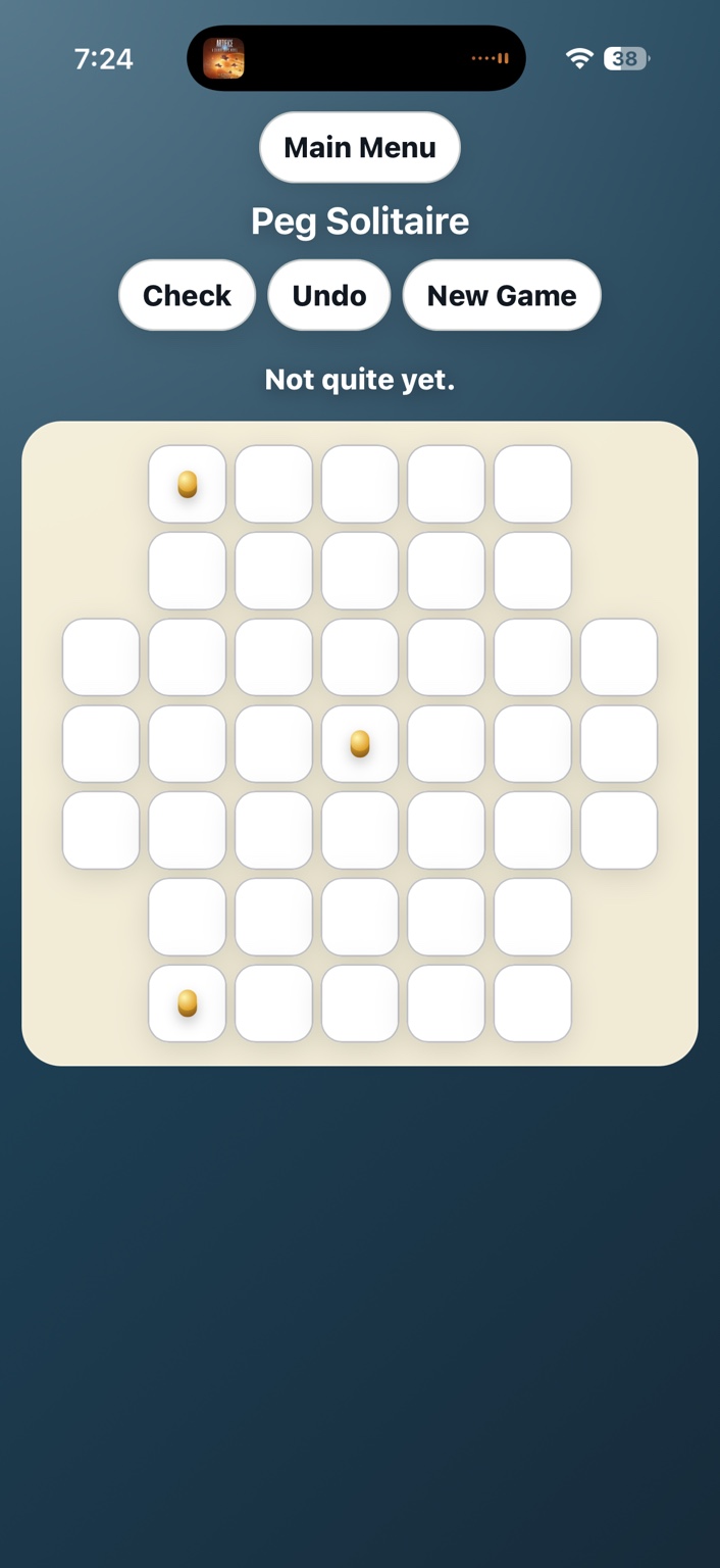 Peg Solitaire game screenshot